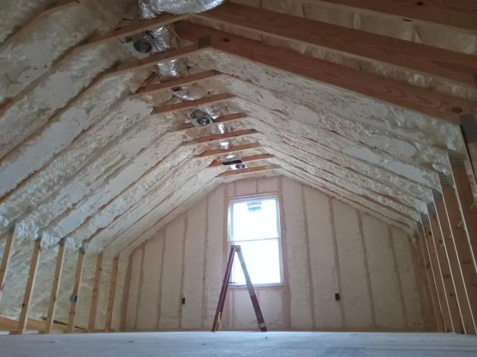 Spray foam roofing application for Crawl Space Insulation project in Kingston